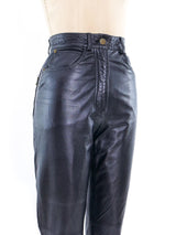 Black Leather Buckle Back Pants Bottom arcadeshops.com