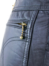 Black Leather Buckle Back Pants Bottom arcadeshops.com