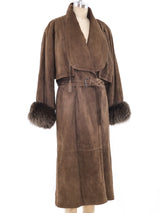 Gucci Fur Trimmed Suede Overcoat Outerwear arcadeshops.com