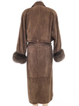 Gucci Fur Trimmed Suede Overcoat Outerwear arcadeshops.com