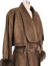 Gucci Fur Trimmed Suede Overcoat Outerwear arcadeshops.com