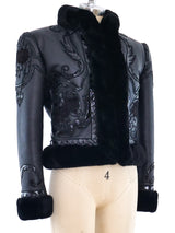 Valentino Cropped Embroidered Shearling Coat Outerwear arcadeshops.com