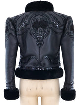 Valentino Cropped Embroidered Shearling Coat Outerwear arcadeshops.com