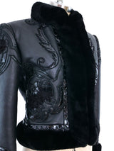 Valentino Cropped Embroidered Shearling Coat Outerwear arcadeshops.com