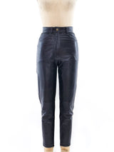 Black Leather Buckle Back Pants Bottom arcadeshops.com