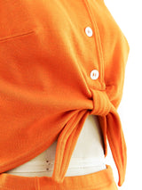 Open Midriff Tie Front Dress Dress arcadeshops.com