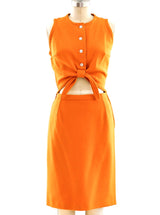 Open Midriff Tie Front Dress Dress arcadeshops.com