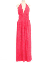 Oscar de la Renta Micro Daisy Print Halter Dress Dress arcadeshops.com