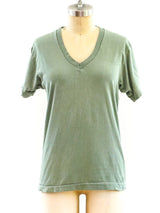 Overdyed Sage Green V Neck Tee T-shirt arcadeshops.com