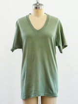 Overdyed Sage Green V Neck Tee T-shirt arcadeshops.com