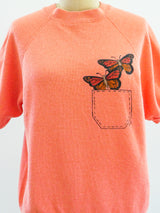 1970's Butterfly Short Sleeve Sweatshirt T-shirt arcadeshops.com