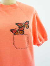 1970's Butterfly Short Sleeve Sweatshirt T-shirt arcadeshops.com