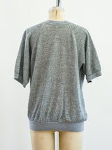 Heather Grey Blank Short Sleeve Sweatshirt T-shirt arcadeshops.com