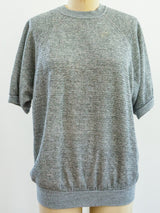Heather Grey Blank Short Sleeve Sweatshirt T-shirt arcadeshops.com