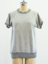 1960's Heather Grey Bleached Short Sleeve Sweatshirt T-shirt arcadeshops.com