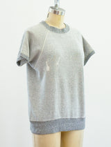 1960's Heather Grey Bleached Short Sleeve Sweatshirt T-shirt arcadeshops.com