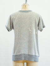 1960's Heather Grey Bleached Short Sleeve Sweatshirt T-shirt arcadeshops.com