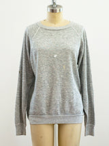 Paint Stained Heather Grey Long Sleeve Sweatshirt T-shirt arcadeshops.com