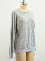 Paint Stained Heather Grey Long Sleeve Sweatshirt T-shirt arcadeshops.com