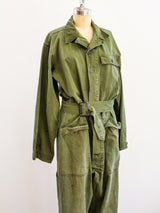 Army Green Zippered Flight Suit Jumpsuit arcadeshops.com