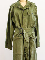 Army Green Zippered Flight Suit Jumpsuit arcadeshops.com