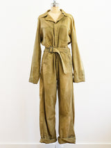 Army Green Zippered Flight Suit Jumpsuit arcadeshops.com