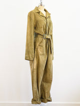 Army Green Zippered Flight Suit Jumpsuit arcadeshops.com