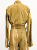 Army Green Zippered Flight Suit Jumpsuit arcadeshops.com