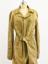 Army Green Zippered Flight Suit Jumpsuit arcadeshops.com
