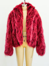 Dyed Red Fox Fur Coat Jacket arcadeshops.com