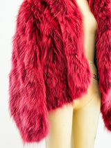 Dyed Red Fox Fur Coat Jacket arcadeshops.com