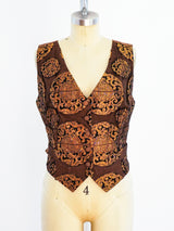 Jean Paul Gaultier Copper Brocade Vest Top arcadeshops.com