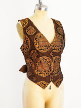 Jean Paul Gaultier Copper Brocade Vest Top arcadeshops.com