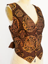 Jean Paul Gaultier Copper Brocade Vest Top arcadeshops.com