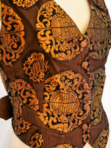 Jean Paul Gaultier Copper Brocade Vest Top arcadeshops.com