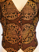 Jean Paul Gaultier Copper Brocade Vest Top arcadeshops.com
