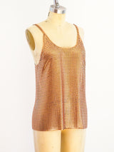 Paco Rabanne Copper Metal Mesh Tank Top arcadeshops.com