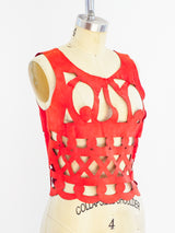 Salvatore Farragamo Red Suede Top Top arcadeshops.com