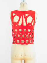 Salvatore Farragamo Red Suede Top Top arcadeshops.com