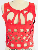 Salvatore Farragamo Red Suede Top Top arcadeshops.com