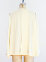 Double Breasted Cream Silk Blouse Top arcadeshops.com