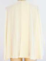 Double Breasted Cream Silk Blouse Top arcadeshops.com