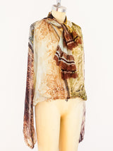 Jean Paul Gaultier Printed Silk Chiffon Top Top arcadeshops.com