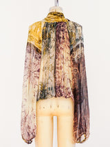 Jean Paul Gaultier Printed Silk Chiffon Top Top arcadeshops.com