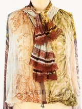 Jean Paul Gaultier Printed Silk Chiffon Top Top arcadeshops.com