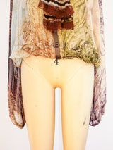 Jean Paul Gaultier Printed Silk Chiffon Top Top arcadeshops.com