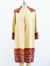 1920s Raw Silk Duster with Embroidered Trim Jacket arcadeshops.com