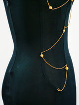 Versace Chain Embellished Jersey Dress Dress arcadeshops.com