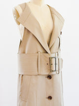 Khaki Trench Sleeveless Jumper Dress arcadeshops.com