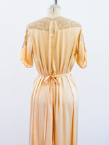 1920s Peach Silk Nightgown Dress arcadeshops.com